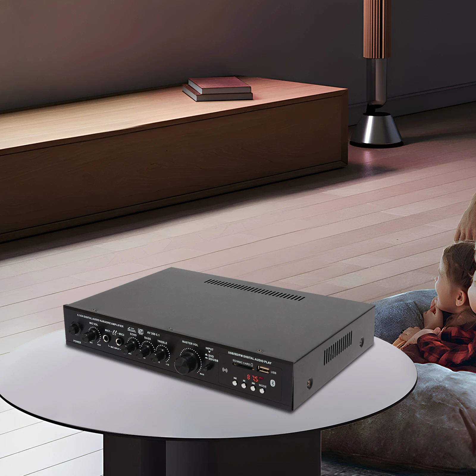 300 واط HIFI مضخم الصوت بلوتوث 5.1 قناة USB بطاقة SD راديو FM HD مكبر للصوت للمسرح المنزلي كاريوكي