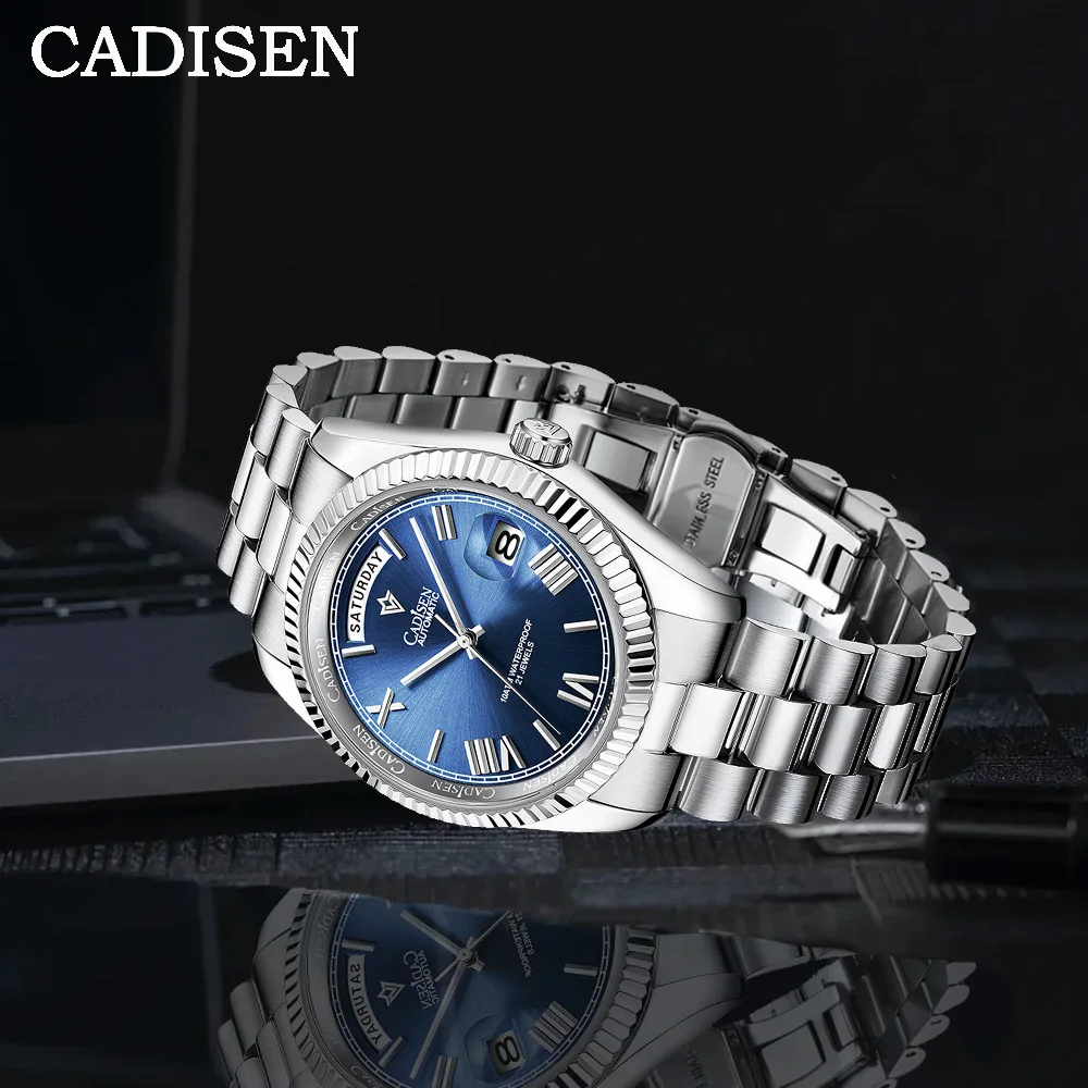 

2025CADISEN men's luxury mechanical watch high-quality sapphire MIYOTA8285 men's automatic watch stainless steel waterproof 100M