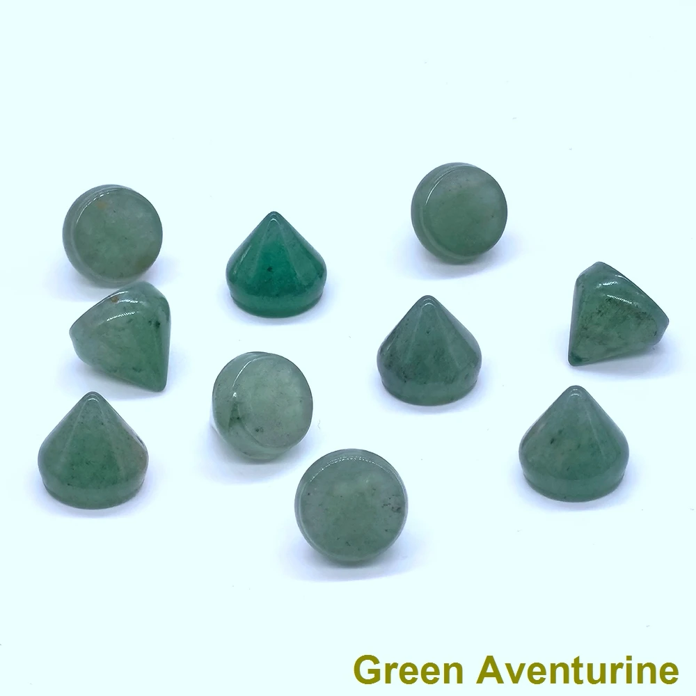 10*10mm pedra de cristal natural bala cone studs e picos para roupas diy artesanato saco sapato artesanato caso do telefone decoração acessórios