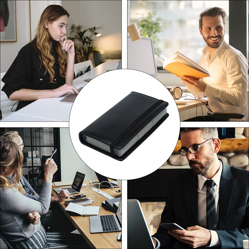 1 قطعة حامل بطاقات الأعمال المحمولة بولي Fabric النسيج حافظة ذات سعة كبيرة لبطاقات الهدايا اسم الائتمان تصميم عملي أنيق