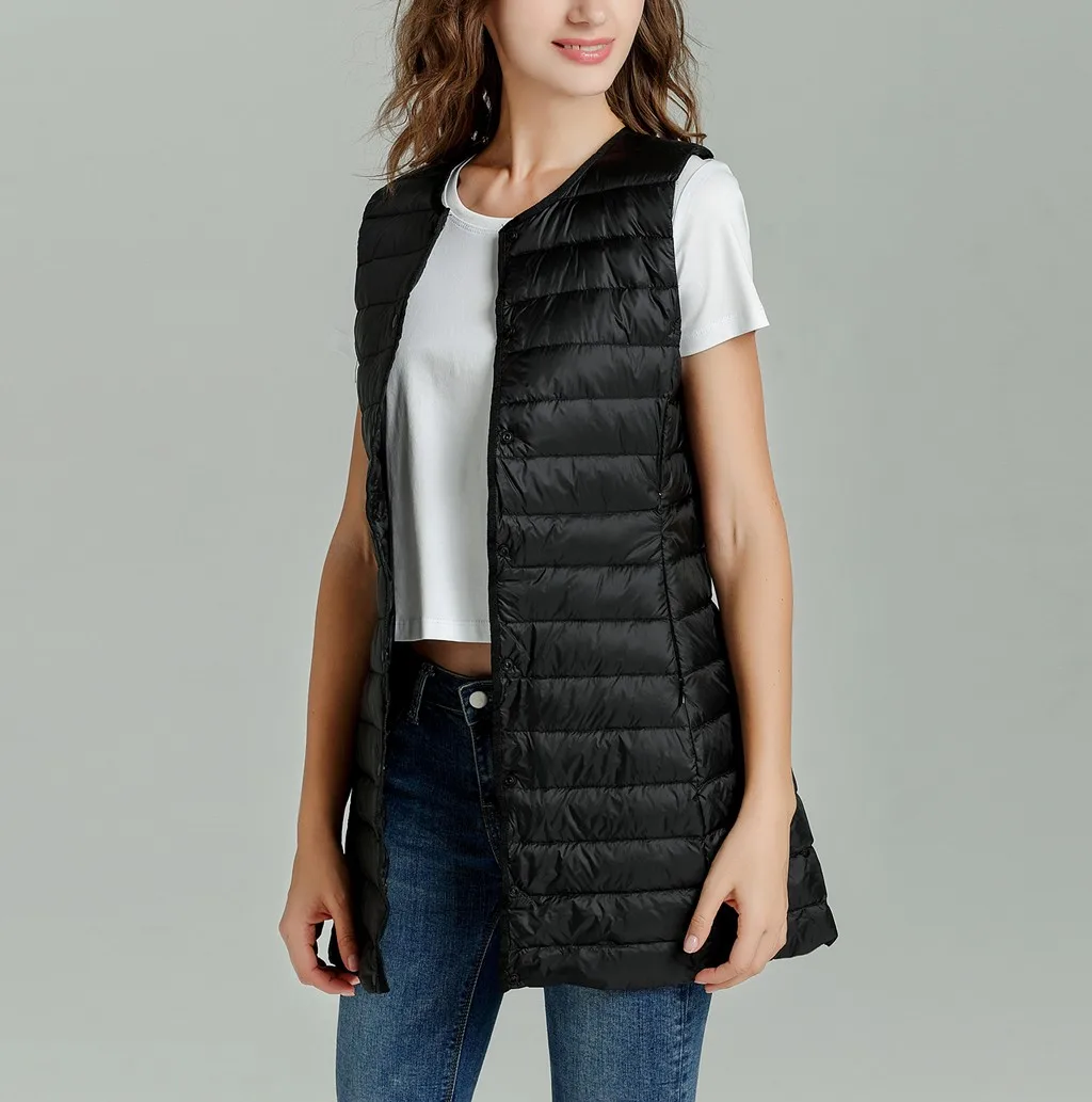 Women Winter Jackets Female Warm Waistcoat New 2024 Women Ultra Light Down Coats Casual Slim Long Duck Down Vests High Quality