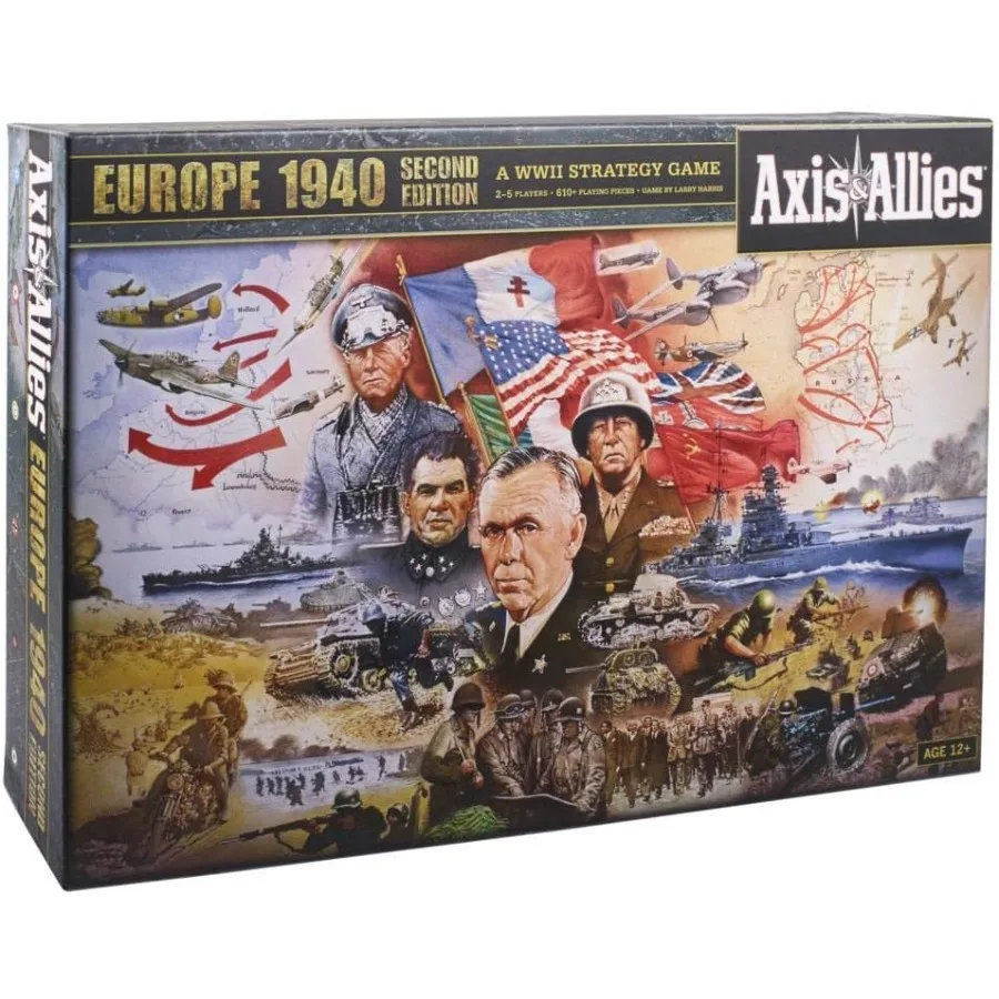 

Avalon Hill Axis Allies Europe 1940 Second Edition WWII Strategy Board Game with Extra Large Gameboard for Historical Warfare E