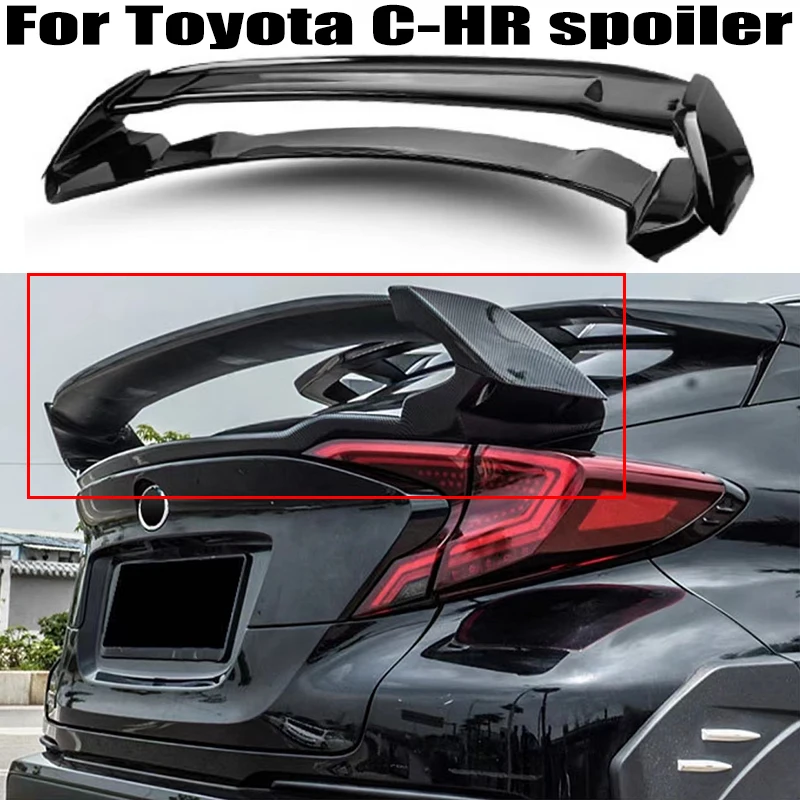 

For TOYOTA CHR C-HR spoiler 2016 2017 2018 2019 2020 Car Rear Wing Airfoil Splitter Deflector Boot Lip Body Kit Accessories