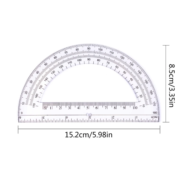 5Pcs Clear Plastic Protractor 180 Degrees Protractors 6Inch Protractors for School Office Geometry Drafting Drawing