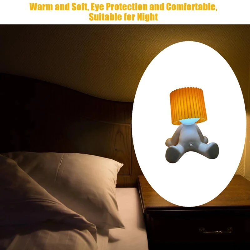 Een kleine verlegen man lamp, bescheiden Mike ondeugende nachtlamp verlegen jongen nachtlampje, witte cadeaus voor volwassenen, jongen bureaulamp