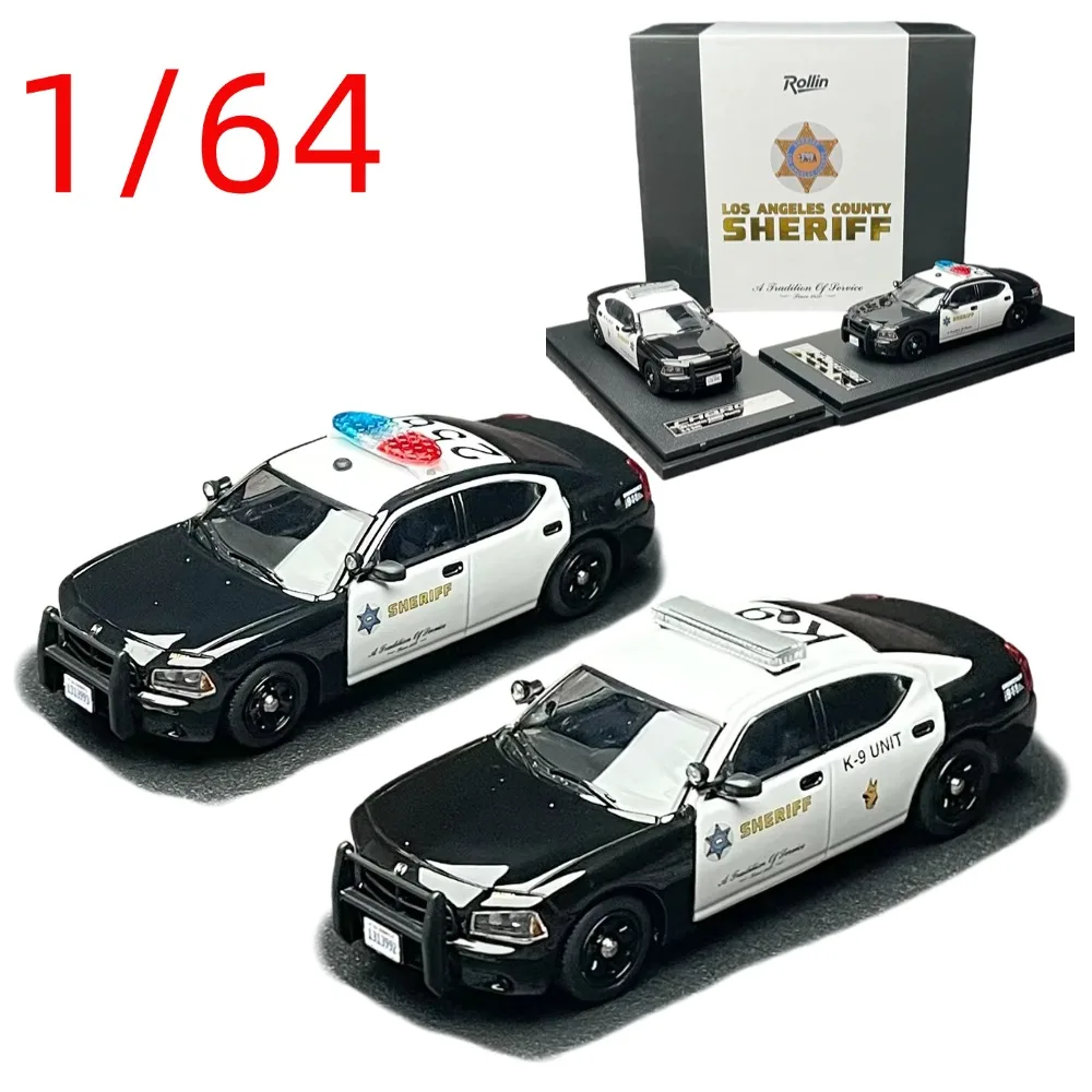 rollin-diecast-modellini-in-scala-1-64-dodge-charger-auto-della-polizia-set-doppio-in-lega-veicoli-giocattolo-da-collezione-regalo-espositivo