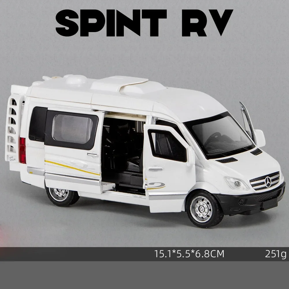 Hot 1:32 Scale Diecast Car Benz MPV Sprinter Metalowy model ze światłem i dźwiękiem Pojazd wycofany Kolekcja zabawek ze stopu na prezenty