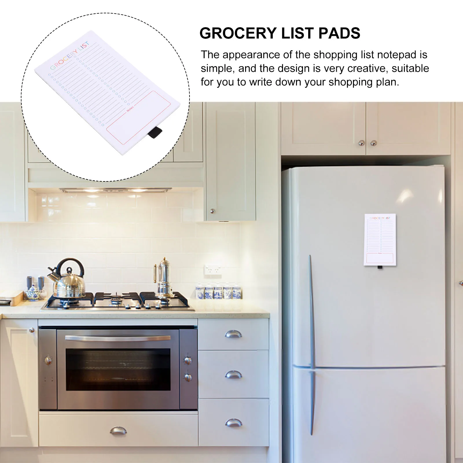 

Magnetic Notepad Grocery Checklist Memo Pads Fridge Daily Planning Student Practical tearable lightweight bright clear