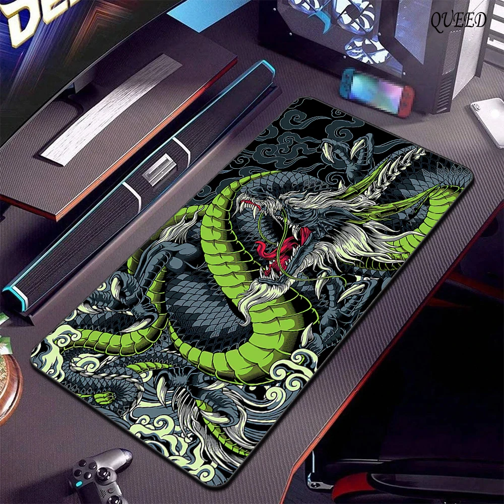 Black and White Dragon Large Mouse Mat Gaming Mousepad Big Rubber Base Mouse Pad Purple Deskpad Eyboard Mats Mousepads 400x900