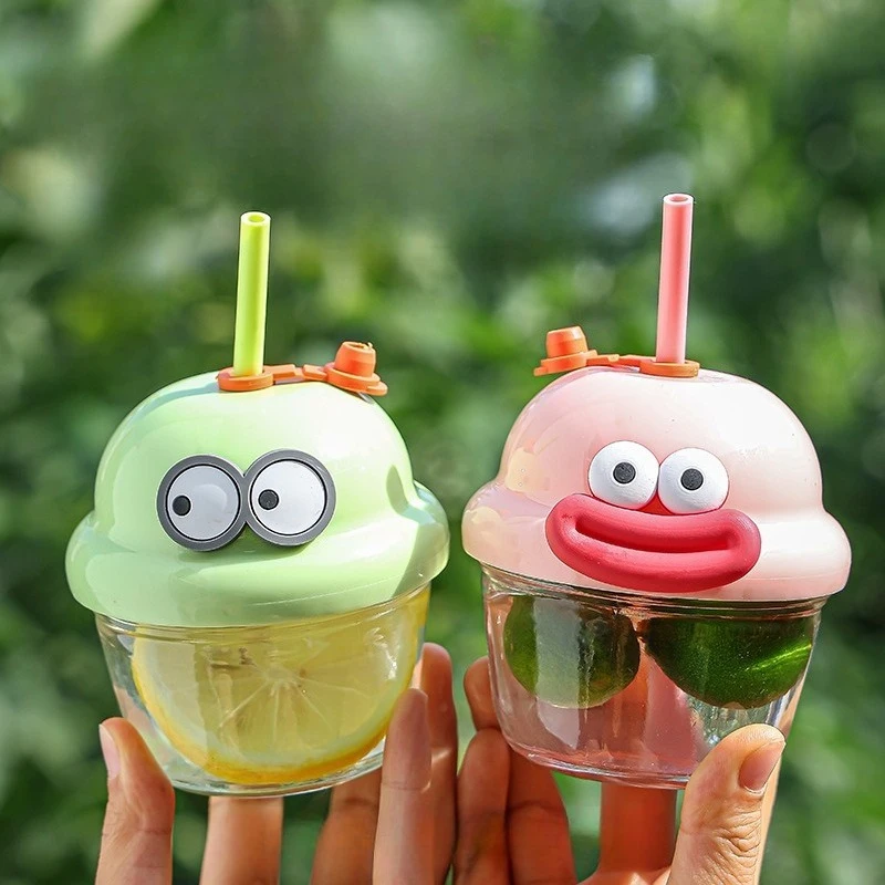 Trinkgeschirr Paar Wasserbecher Hohes Aussehen Küchenzubehör Mini Niedliche Strohglasflasche Esszimmer Bar Hausgarten