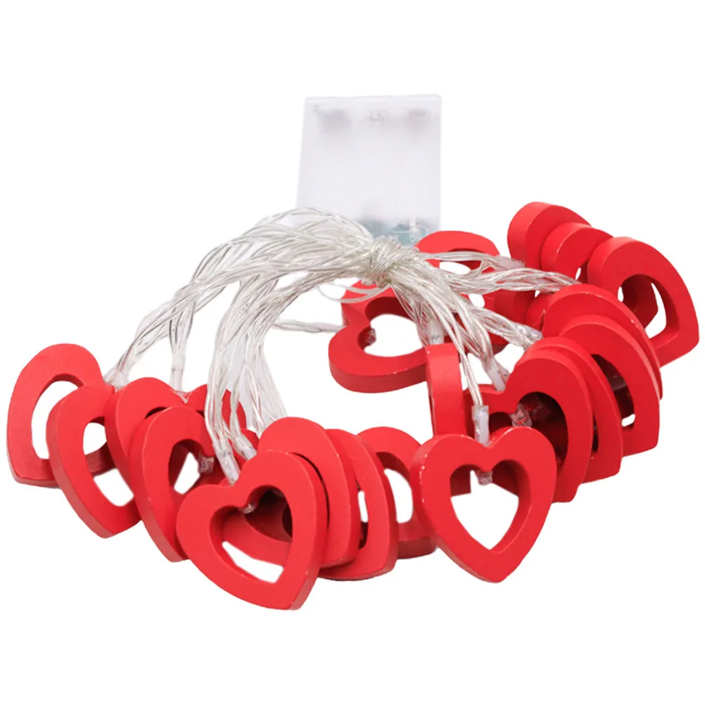 3 متر 20 المصابيح Led القلب سلسلة ضوء بالطاقة أضواء الجنية الداخلية لعيد الحب ديكور حفل زفاف الديكور الخشبي #3