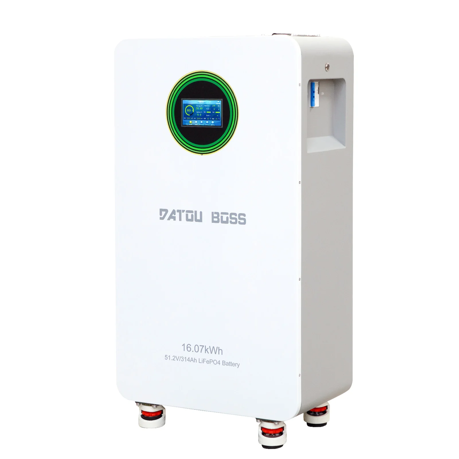 Datoboss Lifepo4 Batterij 51.2V 314Ah 16Kwh met BMS-bescherming voor zonne-energieopslag, off-grid hybride omvormer Powerwall