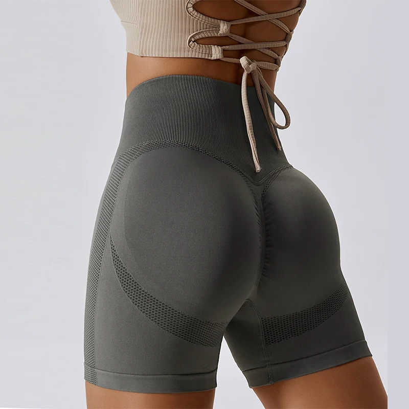 New Yoga Legging Shorts Squat Proof High Waist Fitness Tight Shorts Cycling Running Push Up Workout Gym Women Sports Short