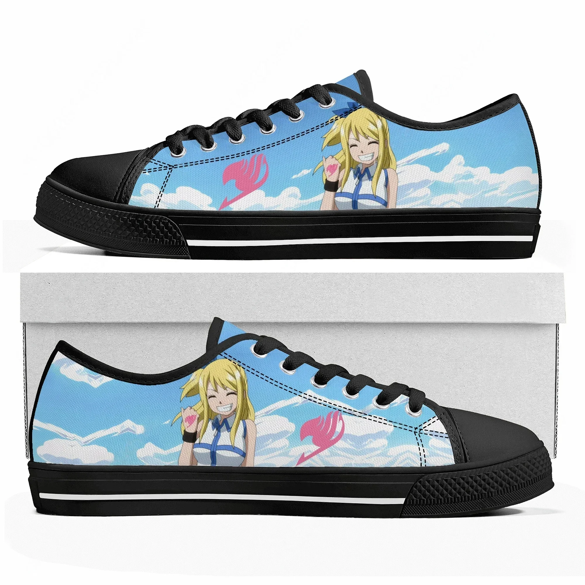 

Lucy Heartfilia Cartoon Fairy Tail Low Top Sneakers Mens Womens High Quality Canvas Sneaker Couple Shoes Custom Shoe