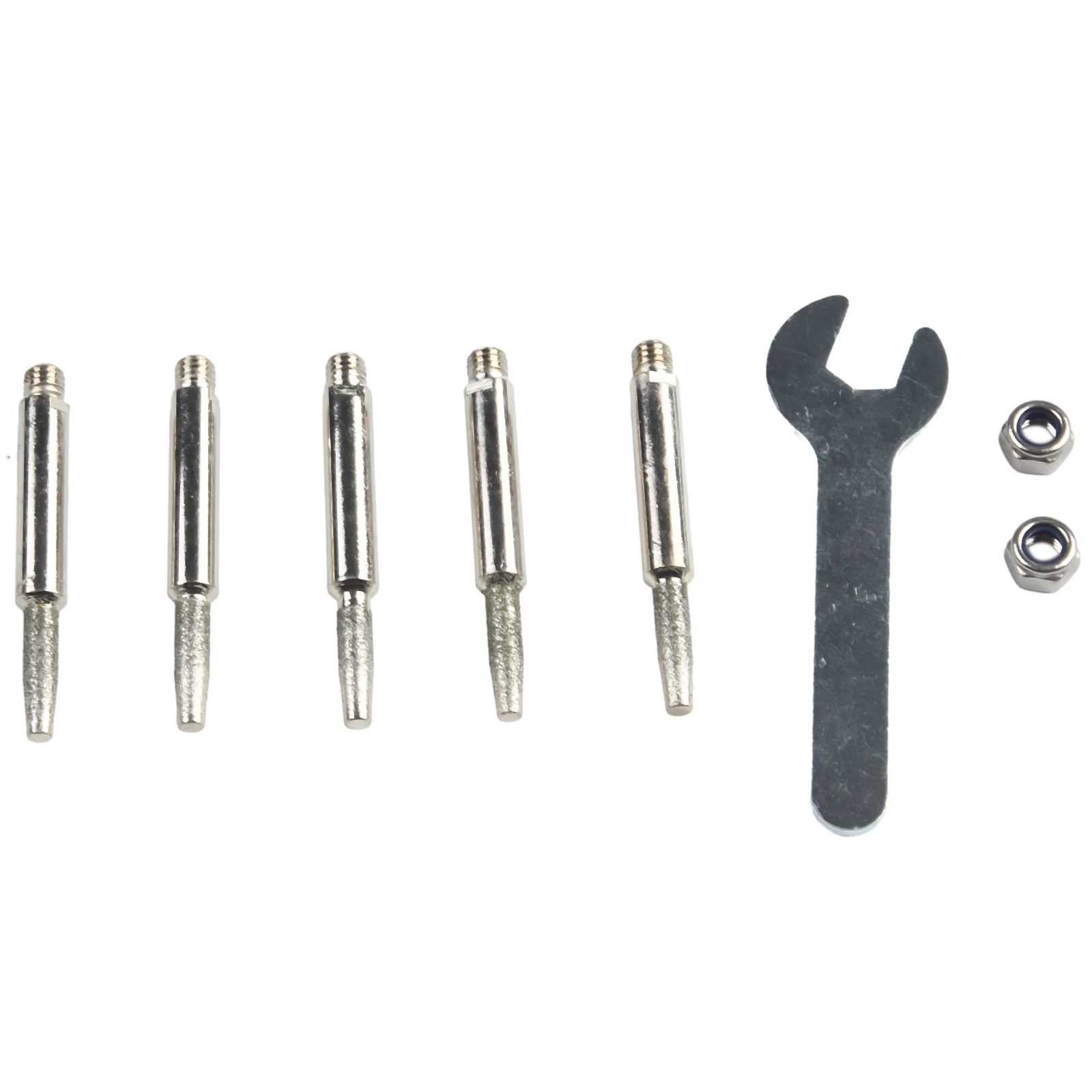 

Diamond Coated Grinding Head 4-5.5mm for Chainsaw Sharpener and Stone Carving Tools with 6pcs Set and Wrench Included