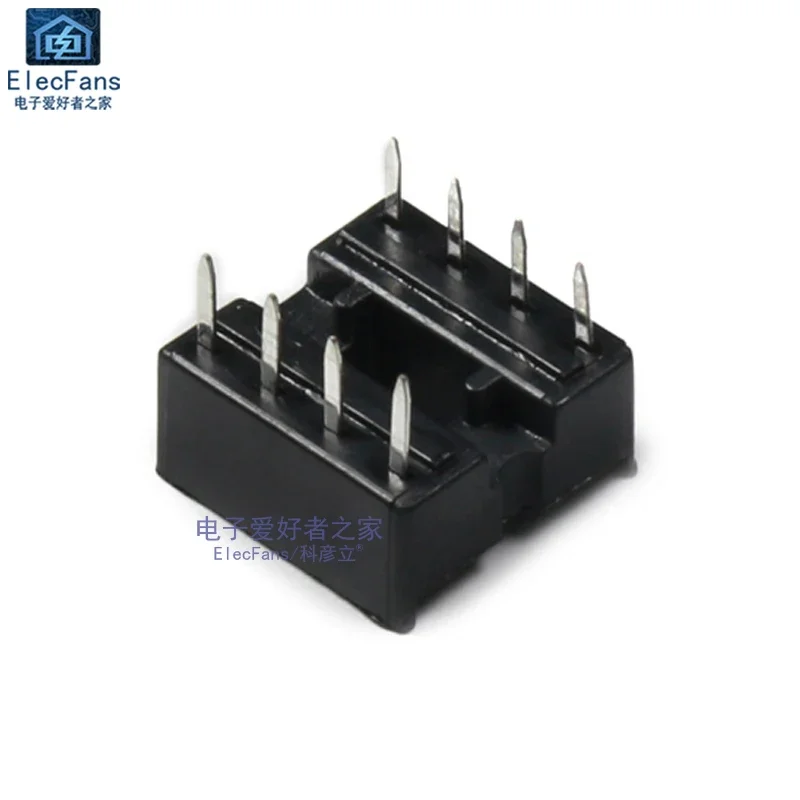 AMSS 10pcs 8Pin DIP8 8Pins square hole straight plug IC socket chip base electronic integrated circuit connector PCB