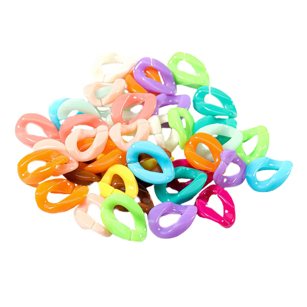 

100pcs Colorful Hair Clips Hooks Chain Links for Jewelry Making DIY Craft Accessories Plastic Clip Hooks Hook Chain