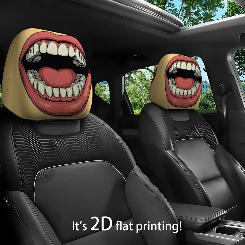 

2D Flat Printing Car Headrest Covers | Polyester, Universally Applicable, Suitable for All Seasons, Unique Style Decor for Dri