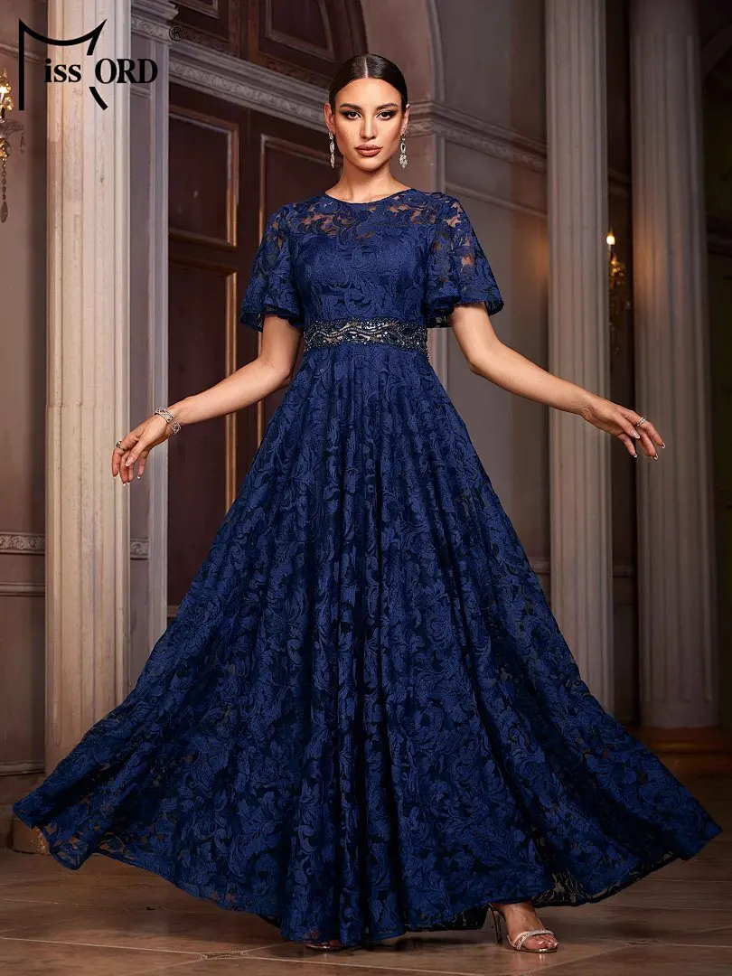 

Missord 2026 New Church Dress Round Neck A Line Ethnic Style Evening Gown Wedding Birthday Party Formal Occasion Maxi Dresses
