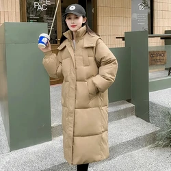 2024 New Winter Women Parka Hooded Jackets Thicken Warm Cotton-padded Puffer Coats Casual Long Clothes Loose Outerwear