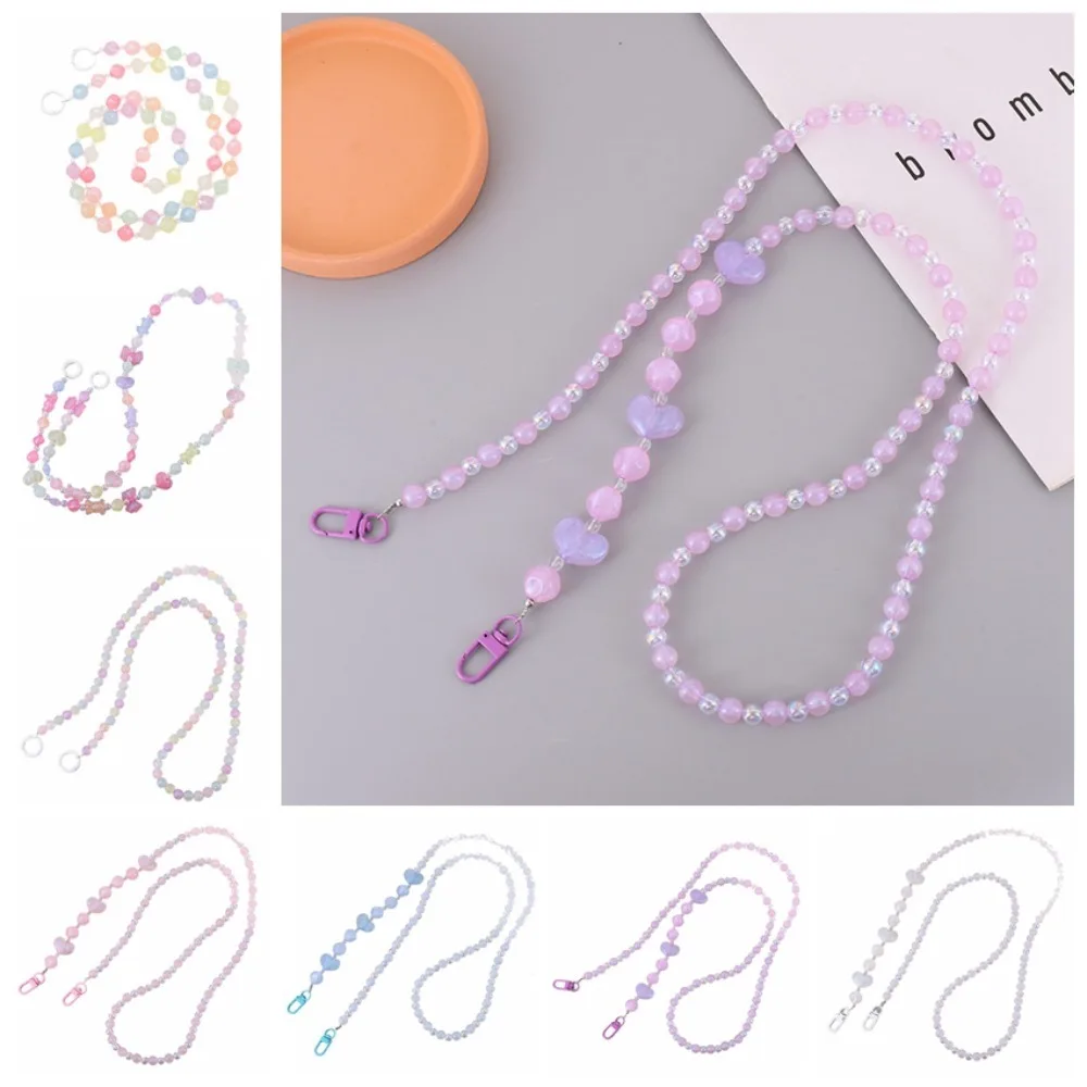 

Night Glow Beaded Crossbody Phone Chain Cellphone Lanyard Bag Chain Mobile Phone Crossbody Strap Sweet Colorful
