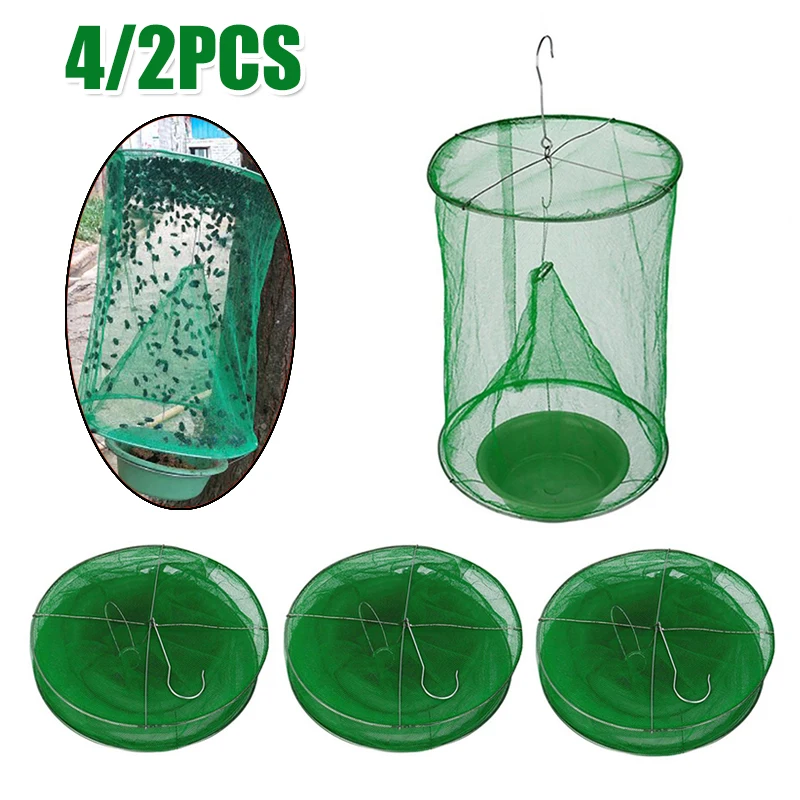 

4/2PCS Reusable Hanging Trap Catcher Killer Mosquito Catching Repeller Pest Control Zapper Fly Mesh Home Garden Fly Traps Tool