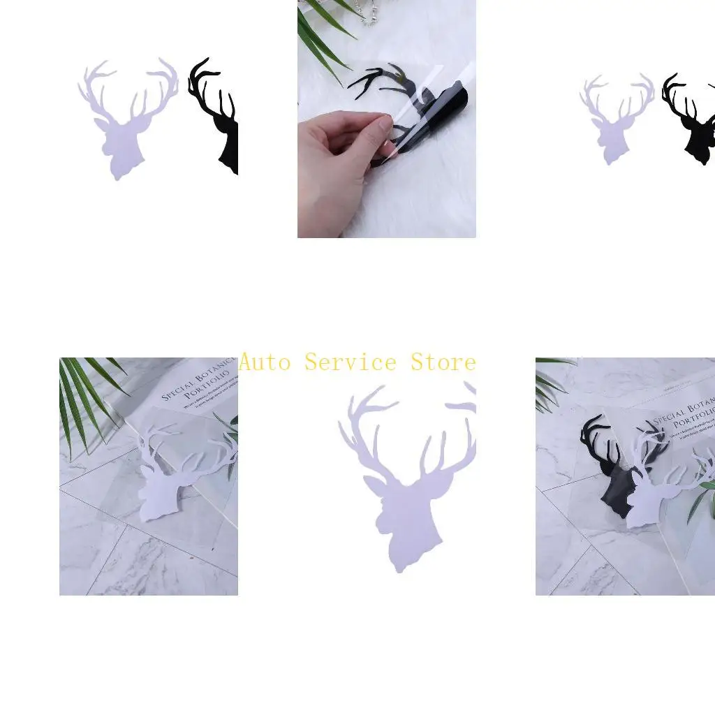 

462A Популярная внешняя наклейка для автомобиля 12x16,5 см с изображением оленя для головы, украшение на капот автомобиля