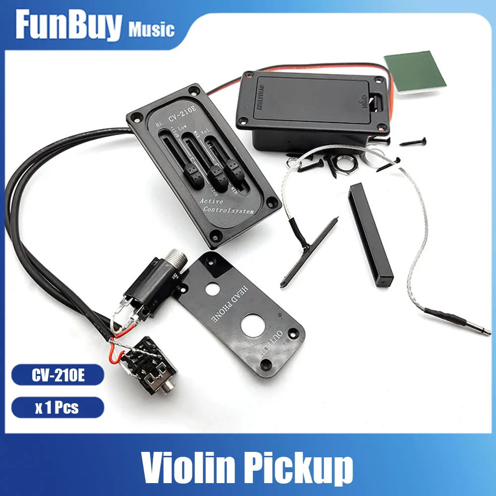 Electric Violin Pickup Adjustable Pickup Piezo Pickup Preamp CV-210E for Electric Violin Fiddle Project