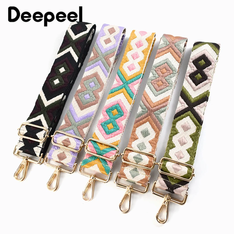 Deepeel 5cm Wide Ethnic Style Women\'s 80~130cm Adjustable Shoulder Strap Crossbody Replacement Belt Straps Bags Accessories