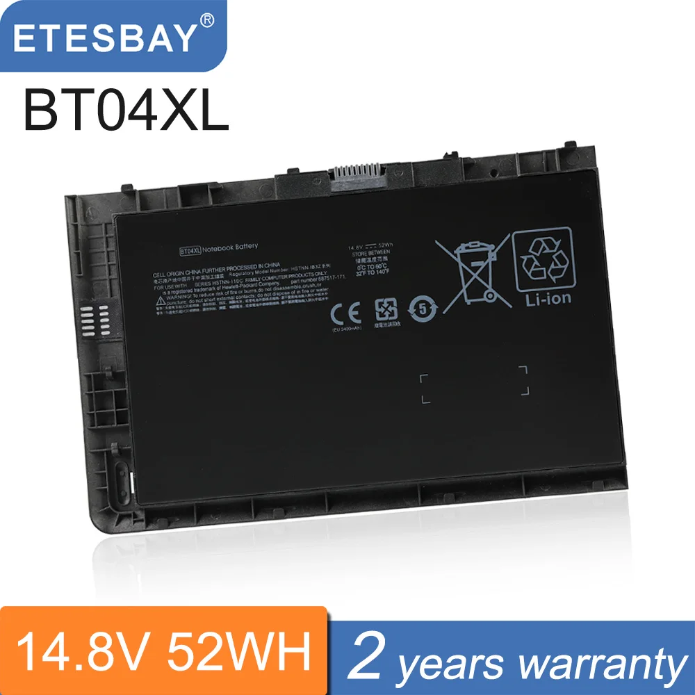 

ETESBAY BT04XL 14.8V 52WH Notebook Battery for HP EliteBook Folio 9470 9470M 9480m Ultrabook BT04 BA06 HSTNN-IB3Z HSTNN-I10C