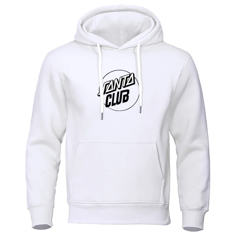 Men Santa Club Printed Hoodies Fashion Letter Graphic Sweatshirts Loose Casual Harajuku Unisex Hooded Pullover Sportwear