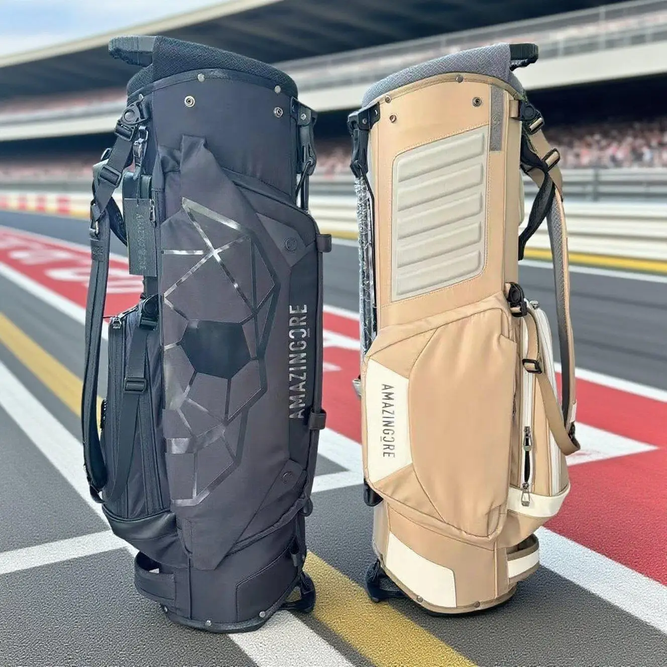 Tour-Ready Golf Stand Bag, Khaki/Black Colorway , Ultra-Light Build