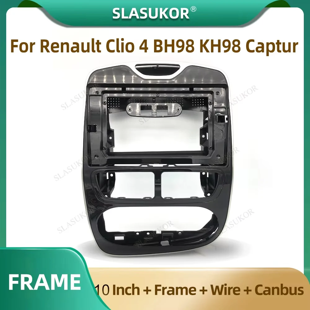 10 Inch Car Radio Fascia For Renault Clio 4 BH98 KH98 2012-2016 Car Radio Panel Player Audio Frame Dashboard Mount Kit With Wire