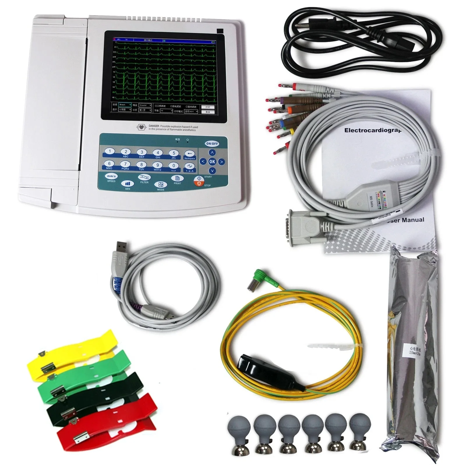 Contec-タッチスクリーン付きデジタル心電図,12チャンネル,12リード,ECG,ekg,ecg1200gを備えたPCソフトウェア