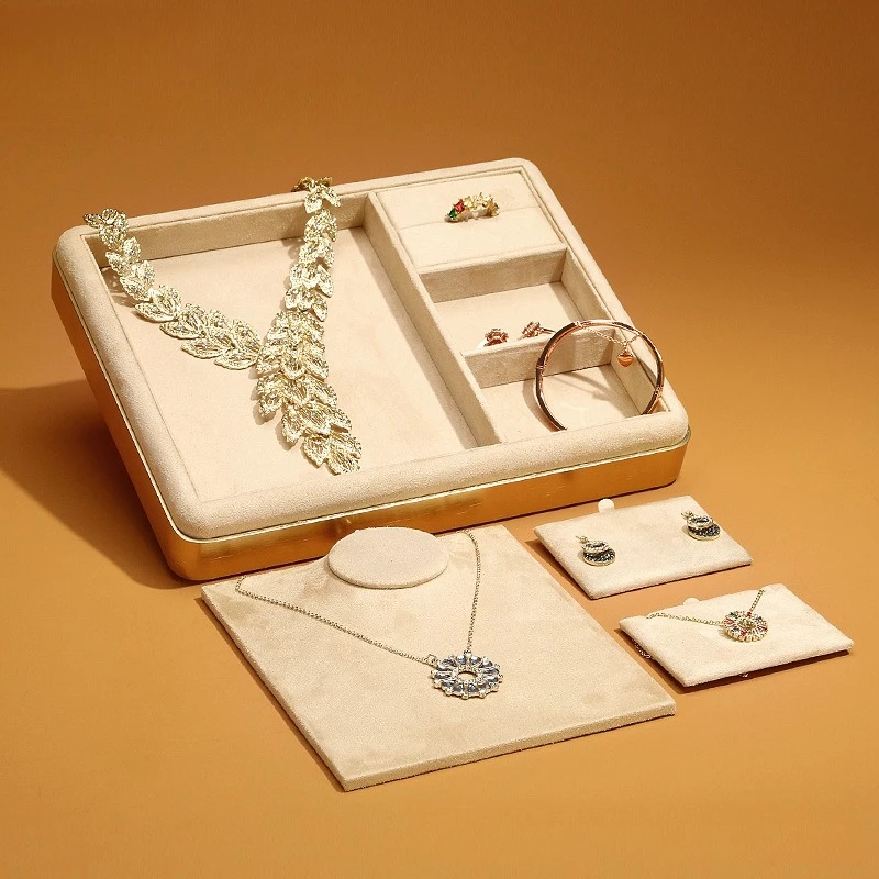 Metal Necklace Trays Ring Pendant Counter Display Storage Trays Presentation Exclusive Use Nice Home Decor Tabletts ZY40TP