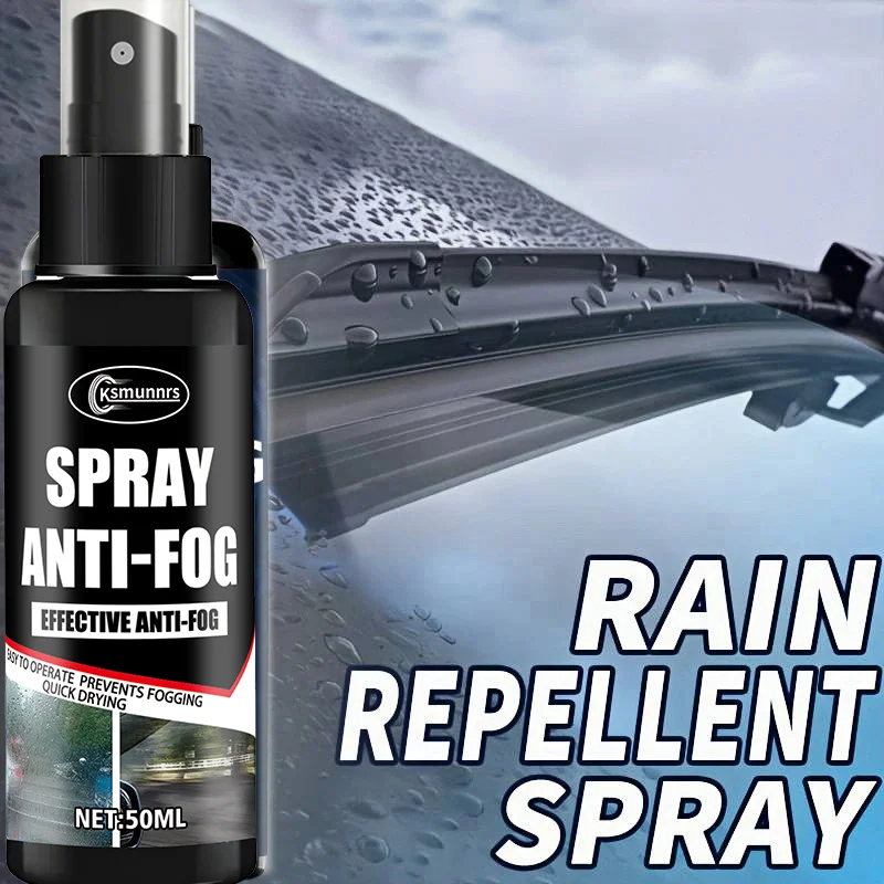 طلاء زجاجي عالمي مضاد للمطر للسيارة للدراجات النارية، رذاذ مضاد للضباب للزجاج الأمامي للسيارة، مرايا الرؤية الخلفية، النظارات، والخوذات