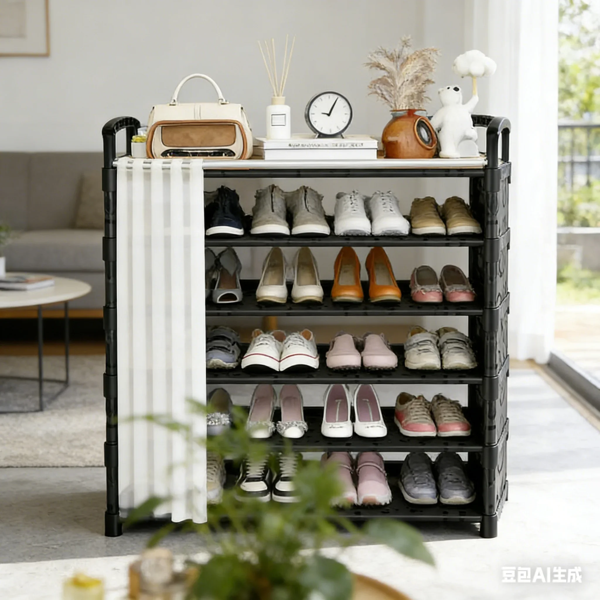 AOLIVIYA Entryway Doorway Living Room Shoe Rack Shoe Cabinet Home Use Multi Layer Large Capacity Light Luxury B318569