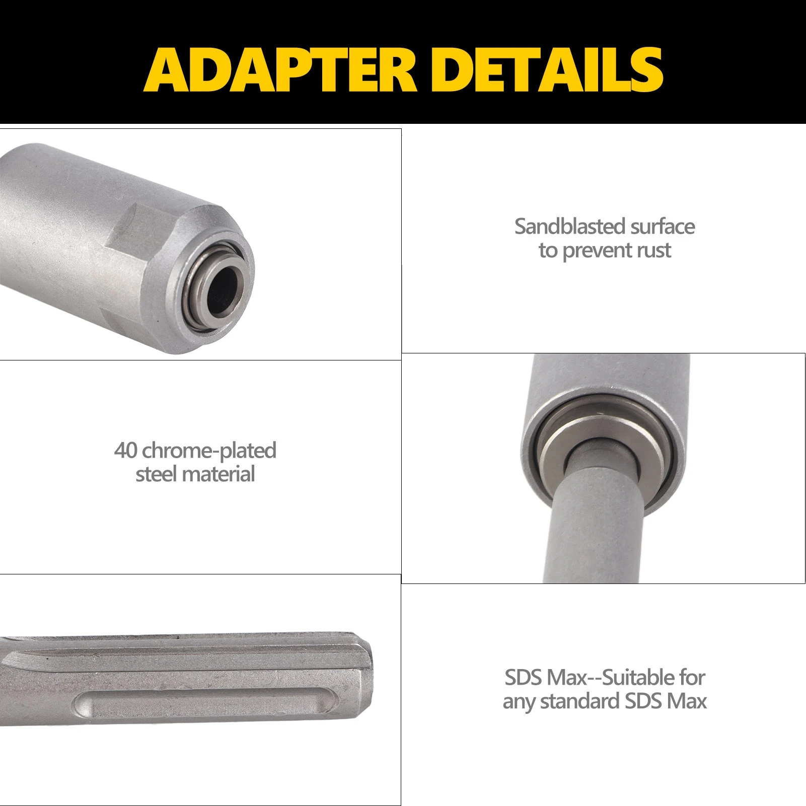 SDS Max To SDS Plus Adaptor Chuck Drill Converter Shank Quick Tool 40 Chrome Steel Chuck Adaptor Converter Power Tool