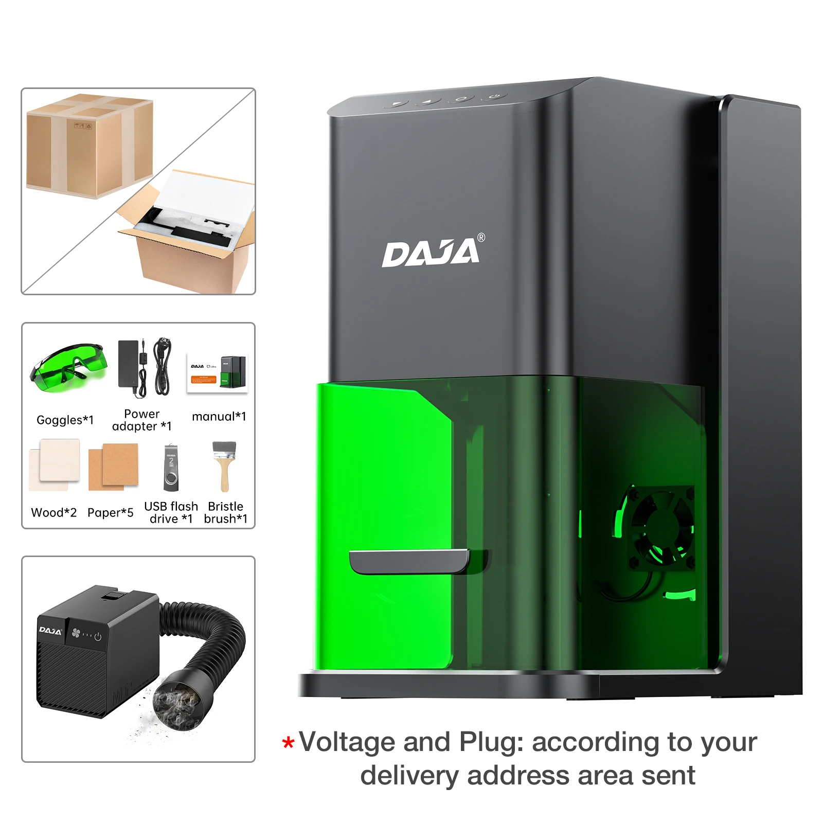 DAJA C1 Ultra Lasergraveermachine Galvanometer-gebaseerd Snellere Krachtige Mini voor RVS Hout Geverfd Metaal Glas Acryl Papier