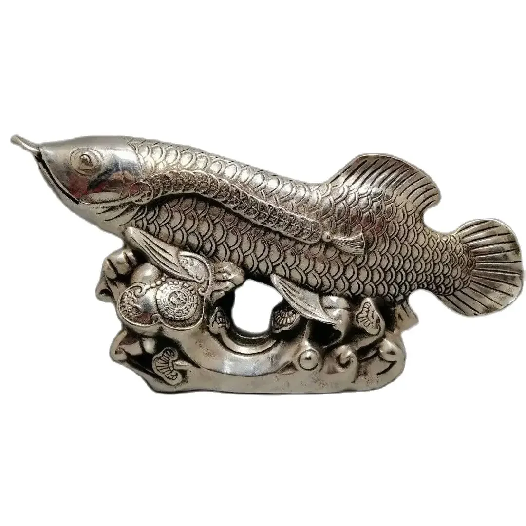 Copper ware, white copper,   fish, home decor, auspicious wealth ornaments, metal handicrafts