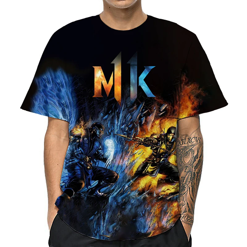 Summer Men Mortal Kombat 3D Print T-shirts Unisex Adult Cool Anime Short Sleeves T Shirt Male Cartoon Tshirts Tees Tops Camiseta