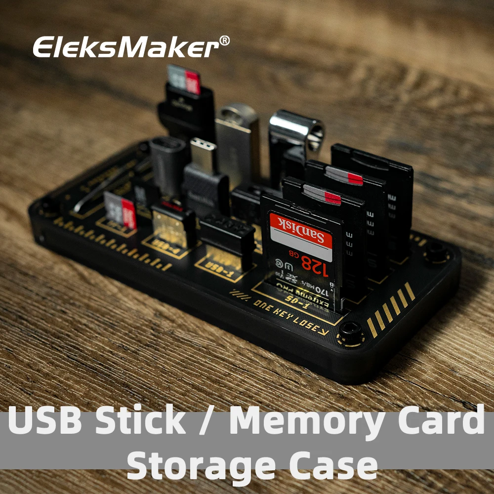 EleksMaker Organizers Memory Card Desk Storage SD TF USB Disk Plastic Table Case Box Office Tool Container Desktop Decorative