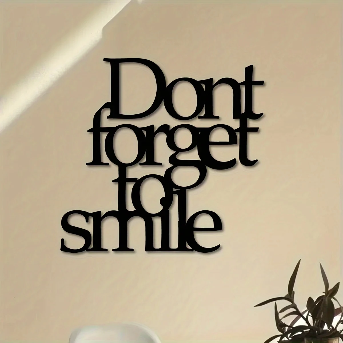 2D Flat, 1 Piece. Don'T Forget to Smile Today. Wall Decoration, Engraved Metal Wall Sign, Smile, Inspirational Decoration