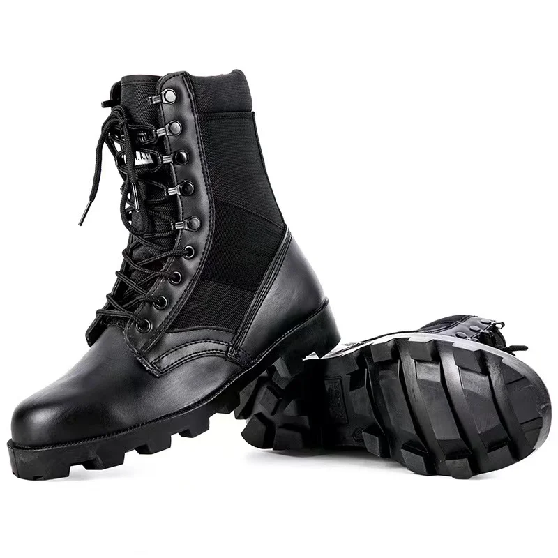 Tactical Boots Men Training Special High-Top Shoes Outdoor Shock-Absorbing Hard-Soled High-Waist Hiking Shoes