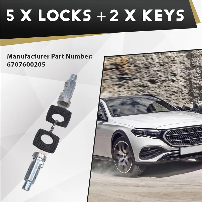AY03-6707600205 خمسة قطعة قفل الباب برميل مع 2 مفاتيح نفس ل LT مرسيدس سبرينتر فيتو W638 أي باب العلامة التجارية الجديدة