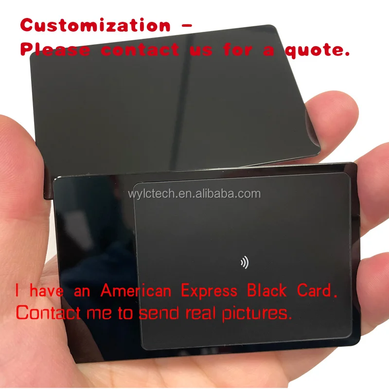 

custom.Laser Black Metal Business nfc Visit Tap Cards With qr Code