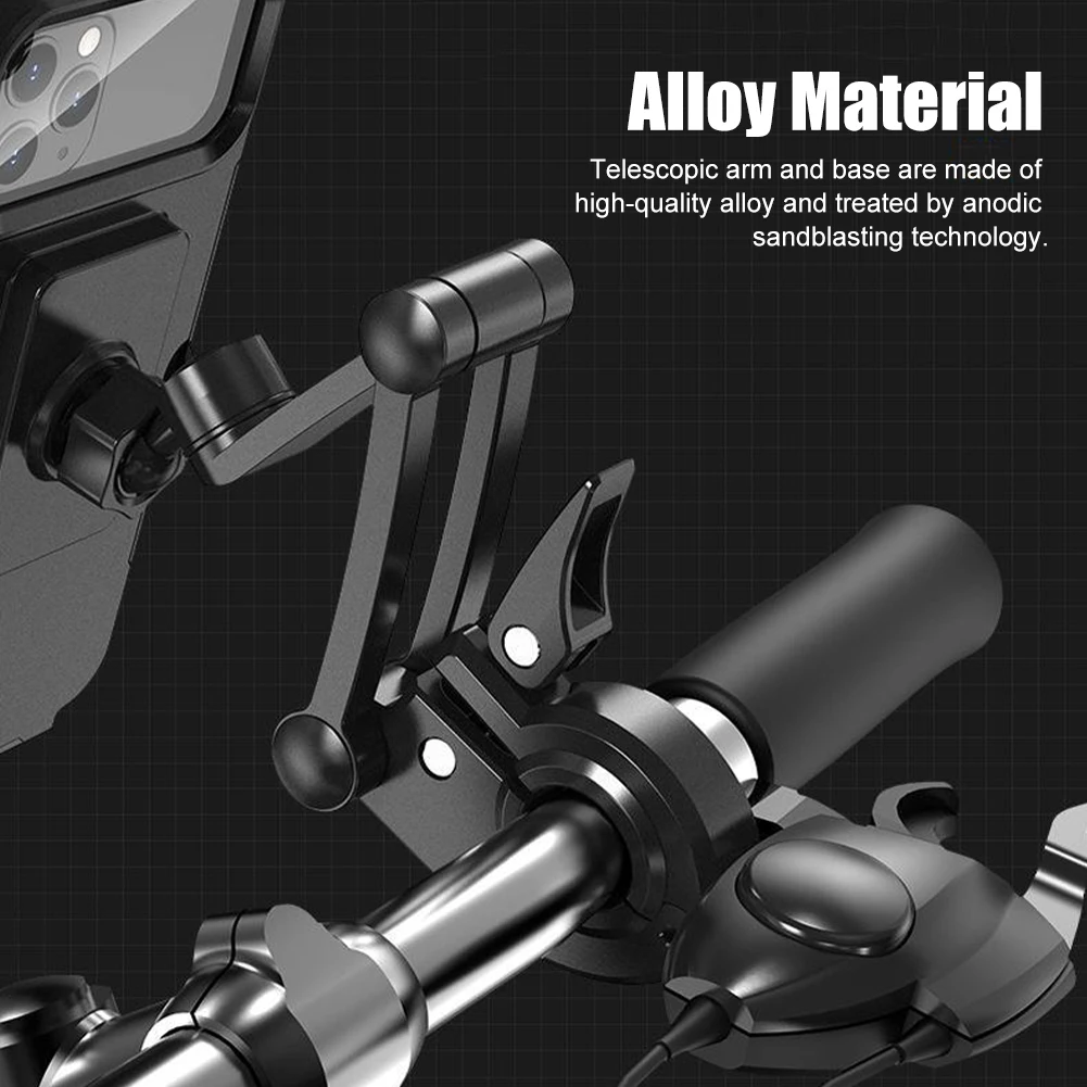 Universal Motorcycle Phone Mount Waterproof Hard Shell Phone Case Holder 360° Adjustable Bike Cellphone Holder Up to 6.7 inches