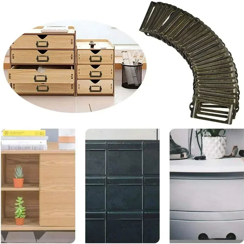 

Set Of 30 Metal Drawer Tag Holders In Antique Bronze For Organizing Cabinets Filing Cabinets Wine Cellars Jewelry Boxes