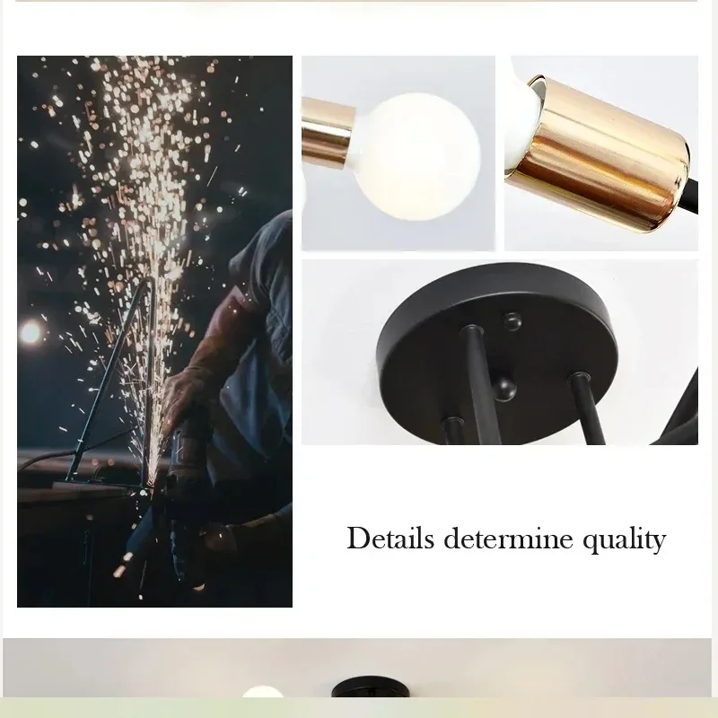 

Black Gold Lighting Nordic Minimalist Pendant Light Ceiling Lamp LED Chandelier Suitable for Bedrooms Living Rooms Decoration