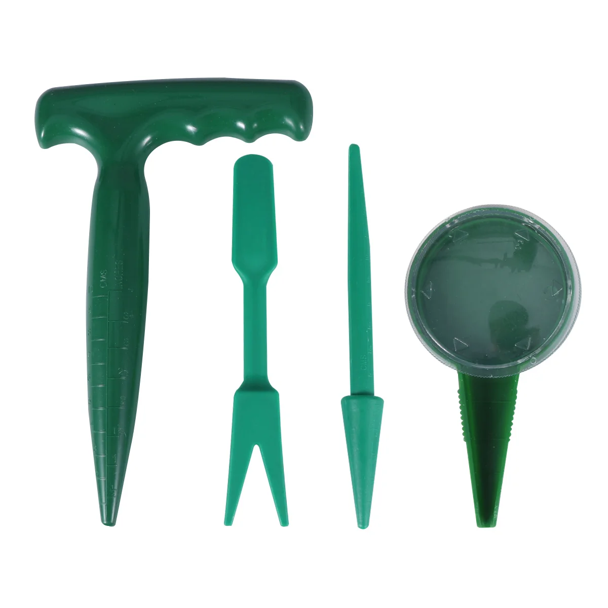 

4Pcs Plastic Gardening Tool Set Seeder Transplant Punch Cut Dispenser Lightweight Ergonomic Handle for Mini Garden Balcony